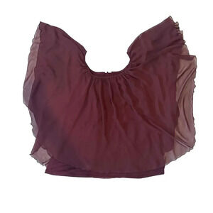 Est. 1946 Garnet Off-Shoulder Ruffle‎ Detail Elastic Neckline Solid Blouse XL